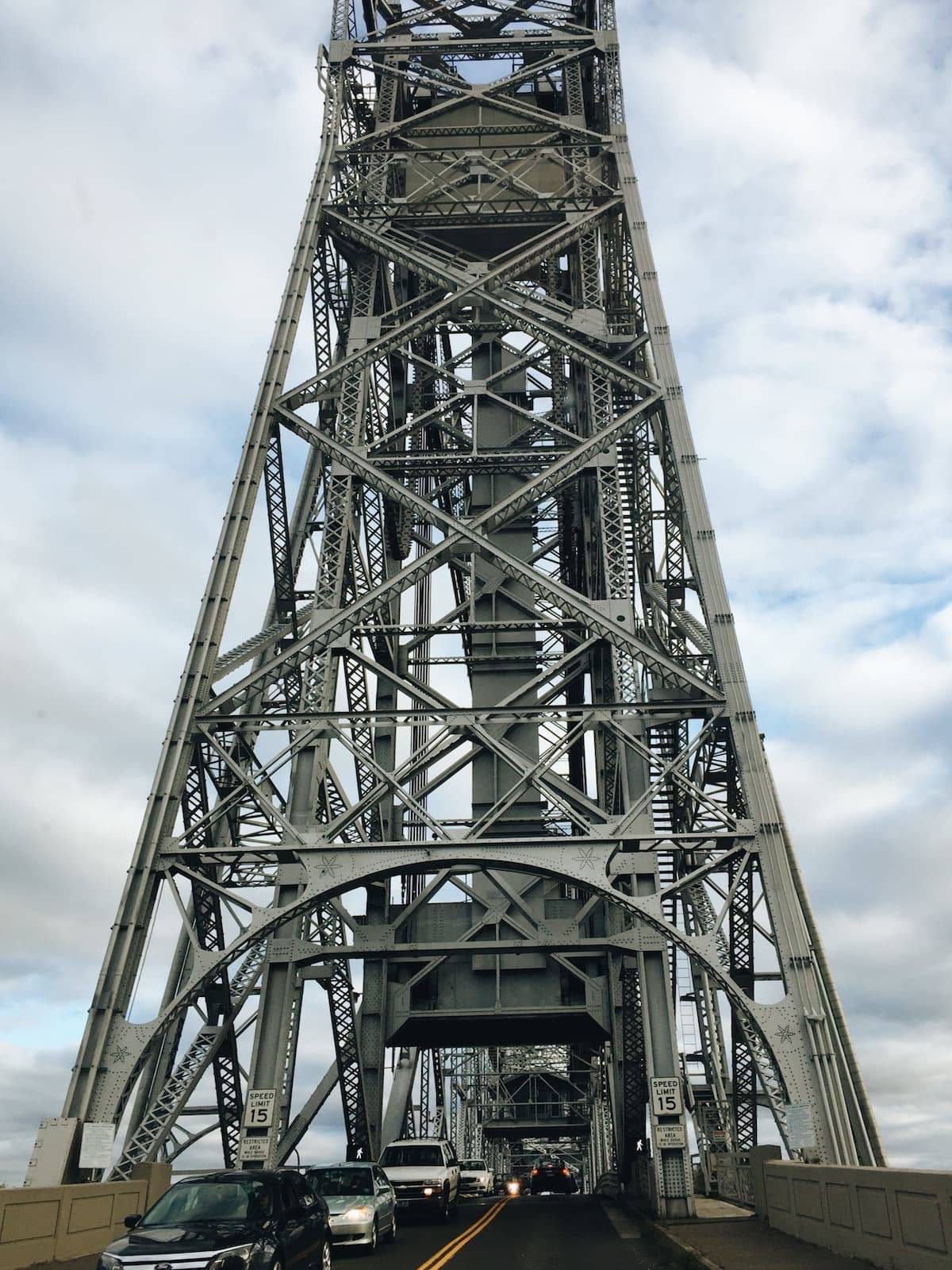 Tall lift bridge.