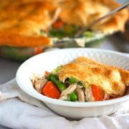 A picture of Garlic Chicken and Vegetable Pot Pie