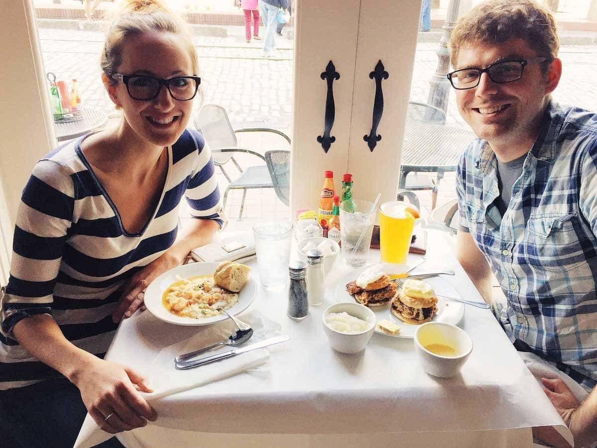 Man and woman sitting at a table.