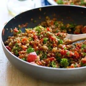 A picture of Sauteed Garlic and Tomato Lentil Salad