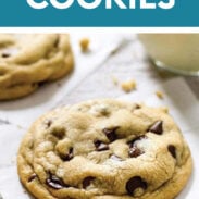 The best soft chocolate chip cookies pin.