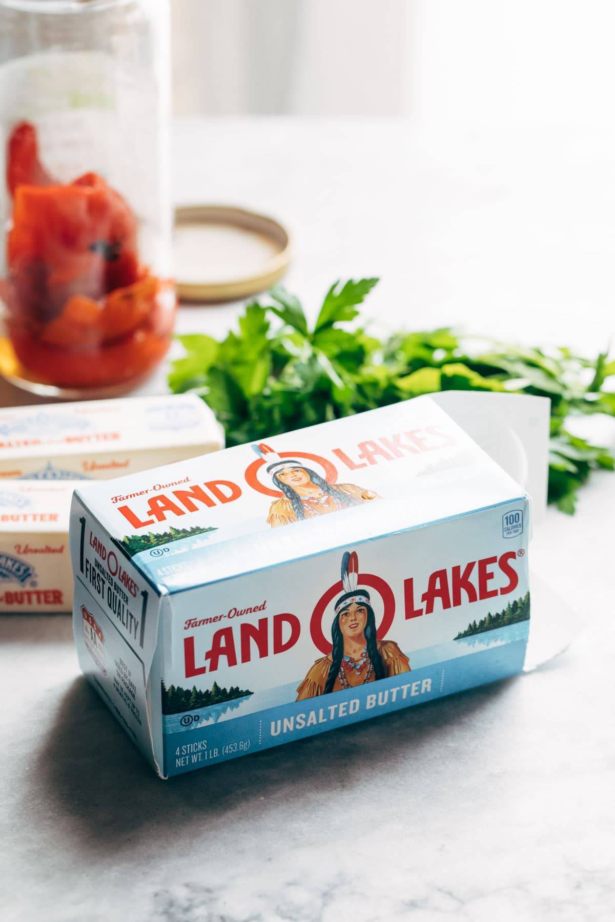 Land O'Lakes unsalted butter.