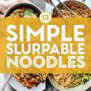 Noodle recipes in a collage.